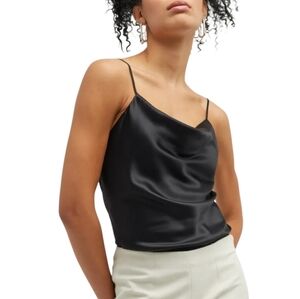 Cinq a Sept Marta Sexy Staple Black Silk Cami Blouse w Adjustable Straps size XS